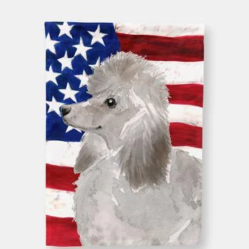 Caroline's Treasures | 28 x 40 in. Polyester Grey Standard Poodle Patriotic Flag Canvas House Size 2-Sided Heavyweight,商家Verishop,价格¥327