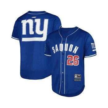 Pro Standard | Men's Saquon Barkley Royal New York Giants Mesh Baseball Button-Up T-shirt,商家Macy's,价格¥824