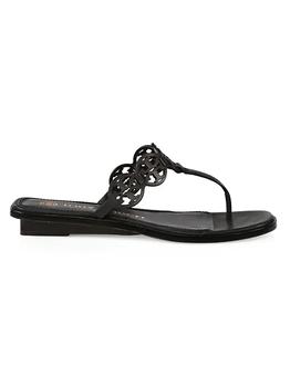 herman miller价格, Tory Burch | Tiny Miller Leather Wedge Thong Sandals商品图片 
