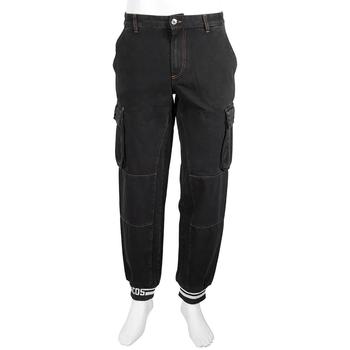 推荐GCDS Mens Black Cargo Fit Denim Jeans, Size Small商品