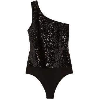 Claudie Pierlot | Asymmetric bodysuit with sequins,商家24S Paris,价格¥803