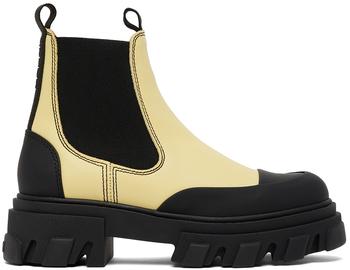 ganni靴, Ganni | Yellow Chelsea Ankle Boots商品图片 额外8.5折, 额外八五折