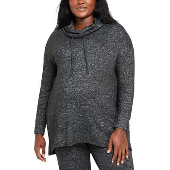 推荐Plus Size Hacci Cowlneck Maternity Sweatshirt商品