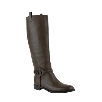 推荐Gucci Brown Interlocking G Leather Knee Boots 338541 2140商品