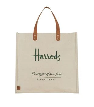 Harrods | Embroidered Jute Grocery Shopper Bag 