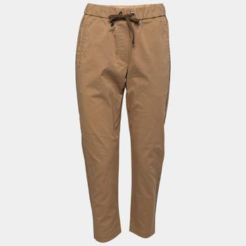 推荐Brunello Cucinelli Brown Cotton Drawstring Waist Trousers S商品
