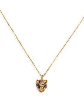 Kate Spade | Pavé Leopard Mini Pendant Necklace in Gold Tone, 16" -19"商品图片,额外9折, 额外九折