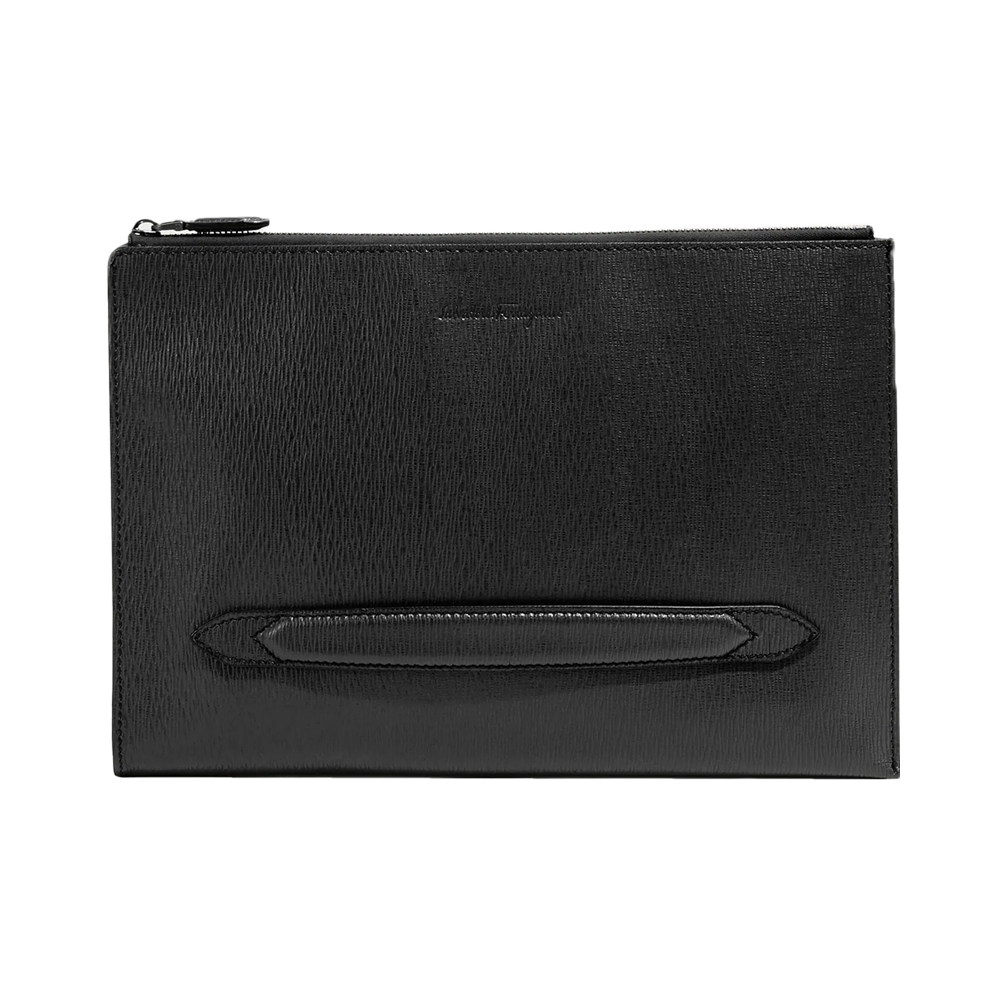 菲拉格慕包手提包, Salvatore Ferragamo | SALVATORE FERRAGAMO 男士黑色签名皮革文件包 24-0480-723517商品图片 独家减免邮费