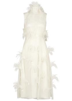 ROKSANDA, ROKSANDA | Karea ivory embellished silk-organza midi dress商品图片 满$1享9折, 满折
