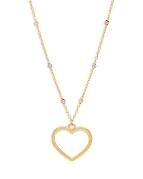 Moon & Meadow | 14K Yellow Gold Open Heart Pendant Necklace, 17.75",商家Bloomingdale's,价格¥1963