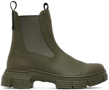 ganni靴, Ganni | Khaki City Ankle Boots商品图片 额外8.5折, 额外八五折