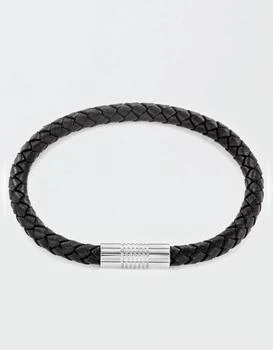 AE | West Coast Jewelry Stainless Steel Braided Leather Bracelet,商家American Eagle,价格¥120