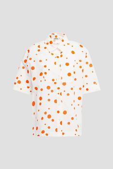 推荐Polka-dot cotton and linen-blend shirt商品