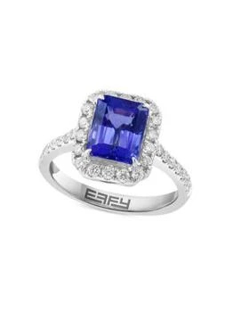 Effy | 14K White Gold, Tanzanite & Diamond Halo Ring,商家Saks OFF 5TH,价格¥25252