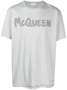 Alexander McQueen | Alexander McQueen `Graffiti` Print T-Shirt 4.9折×额外7.5折, 独家减免邮费, 额外七五折