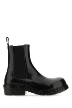 推荐Bottega Veneta Black Leather Ankle Boots - Men商品