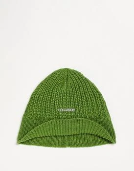 COLLUSION | COLLUSION Unisex knitted bucket hat with logo in green 3.9折