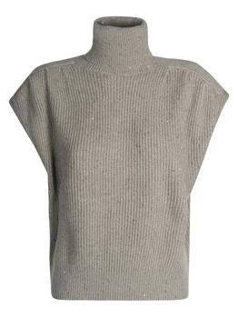 Brunello Cucinelli | Brunello Cucinelli Ribbed Turtleneck Sleeveless Top商品图片,5.6折