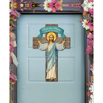 商品Designocracy | Holiday Wooden Door Decor Wall Decor Jesus Cross Door Decor G. DeBrekht,商家Macy's,价格¥1130图片