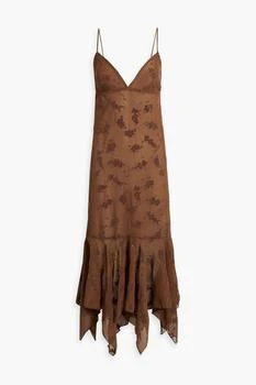 Anna Sui | Glittered flocked georgette midi dress,商家THE OUTNET US,价格¥1105