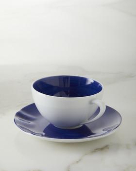 商品Neiman Marcus | Brushstroke Cobalt Teacup and Saucers, Set of 4,商家Neiman Marcus,价格¥752图片