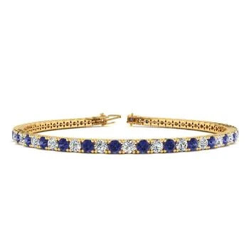 SSELECTS | 2 Carat Tanzanite And Diamond Tennis Bracelet In 14 Karat Yellow Gold, 6 1/2 Inches,商家Premium Outlets,价格¥12643