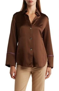 Vince | Tipped Silk Button-Up Shirt,商家Nordstrom Rack,价格¥738