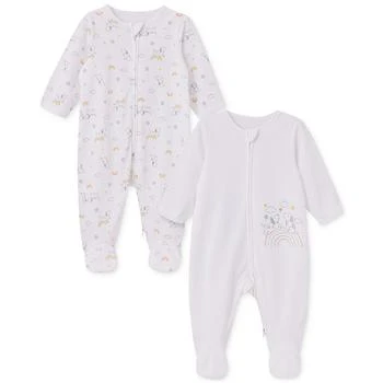 Little Me | Baby Boys Long Sleeved Footed Coveralls, Pack of 2 6折×额外7折, 额外七折