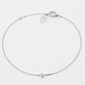 推荐Cartier D'Amour Diamond 18k White Gold XS Model Bracelet商品