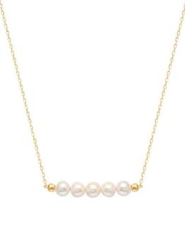 商品Gabi Rielle | 22K Gold Vermeil & 3MM-4MM Freshwater Pearl Bar Pendant Necklace,商家Saks OFF 5TH,价格¥371图片