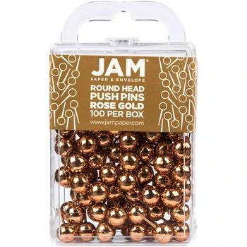 JAM Paper | Colorful Push Pins - Round Head Map Thumb Tacks Pushpins - 100 Per Pack,商家Macy's,价格¥62