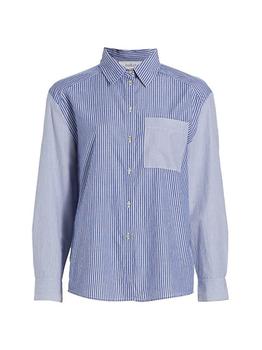 ba&sh | Deborah Multi-Stripe Cotton Button-Front Shirt商品图片,