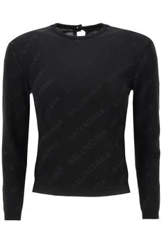 Balenciaga | crew-neck sweater with logo all-over 4.5折×额外9.3折, 额外九三折