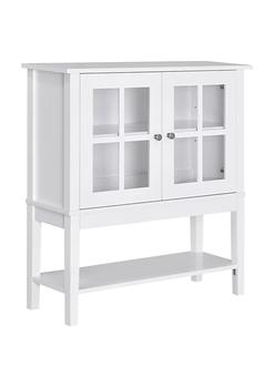 商品HOMCOM | Kitchen Credenza and Sideboard Buffet Storage Cabinet with 2 Glass Doors and Storage Shelves White,商家Belk,价格¥1017图片