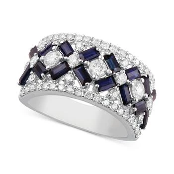 Macy's | Sapphire (2 ct. t.w.) & Diamond (1 ct. t.w.) Band in 14k White Gold,商家Macy's,价格¥31053