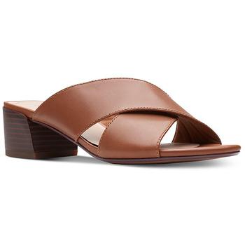 商品Clarks | Clarks Womens Caroleigh Erin Leather Comfort Heels,商家BHFO,价格¥179图片