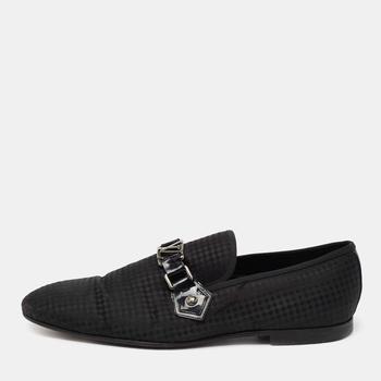 路易威登男鞋, [二手商品] Louis Vuitton | Louis Vuitton Black Petit Damier Fabric Monte Carlo Loafers Size 42.5商品图片 9.1折