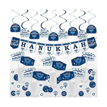 商品Hanukkah Menorah - Chanukah Holiday Party Supplies Decoration Kit - Decor Galore Party Pack - 51 Pieces图片