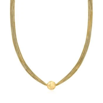 Ross-Simons Italian 18kt Gold Over Sterling Popcorn Chain Bead Necklace