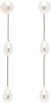 Sophie Buhai | Silver Small Pearl Drop Earrings,商家Ssense US,价格¥2752
