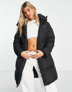 Calvin Klein | Calvin Klein Jeans long hooded puffer jacket in black商品图片,