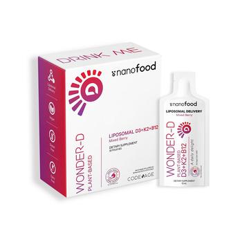 商品Liposomal Wonder-D Sachet Multivitamin, Vegan Vitamin D3 K2 B12 Liquid Supplement, 30 Pouches - White - 30 Pouches图片