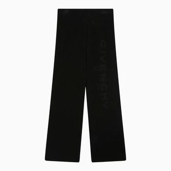 推荐Black palazzo trousers with logo商品