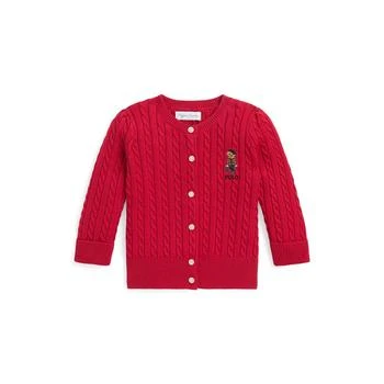 Ralph Lauren | Baby Girls Polo Bear Mini Cable Cotton Cardigan,商家Macy's,价格¥289