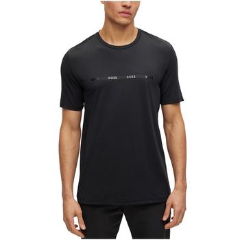 推荐BOSS Men's Active-Stretch Slim-Fit Logo-Stripe Print T-shirt商品