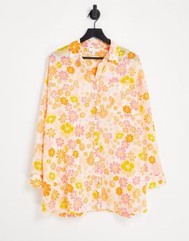 美国Topshop, Topshop | Topshop 70s floral print beach shirt in multi商品图片 