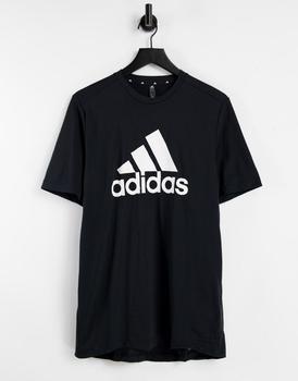 推荐adidas Training large logo t-shirt in black商品
