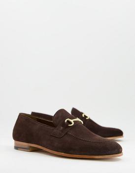 推荐Walk London Terry Snaffle loafers in brown suede商品