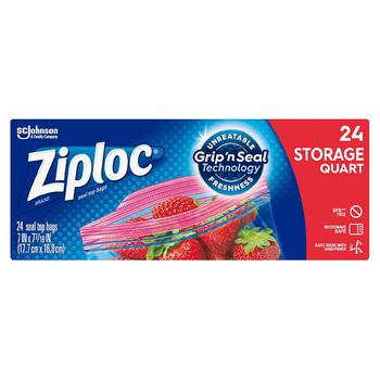 商品Ziploc | Storage Quart Bags with Grip 'n Seal Technology,商家Walgreens,价格¥32图片