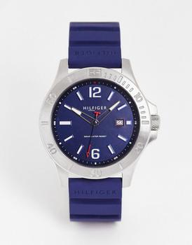 推荐Tommy Hilfiger silicone strap watch in navy商品